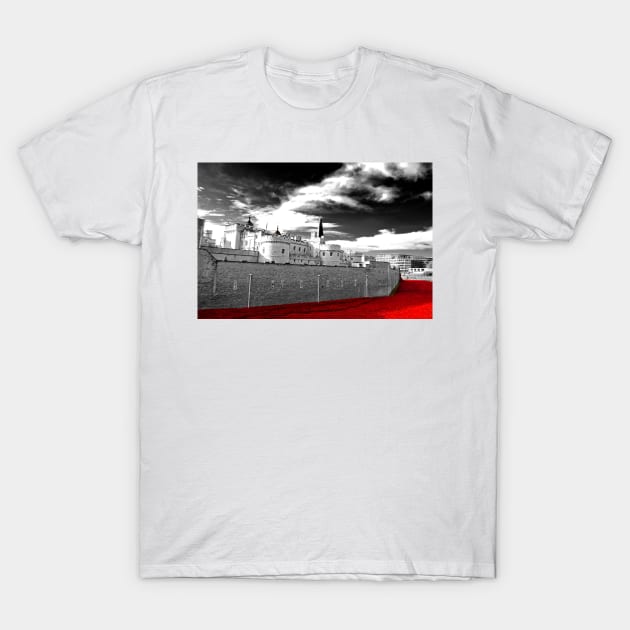 Tower of London Red Poppies UK T-Shirt by AndyEvansPhotos